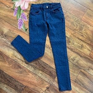 Romeo & Juliet Couture leopard cheetah print denim skinny jeans A9-23